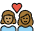 Couple With Heart Woman Woman Medium Skin Tone Medium Dark Skin Tone Emoji from OpenMoji Set