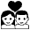 Couple With Heart Emoji from EmojiTwo Black Set