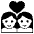 Couple Womanwoman Emoji from EmojiTwo Black Set