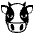 Cow Face Emoji from EmojiTwo Black Set