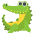 Crocodile Emoji from EmojiTwo Colors Set