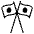 Crossed Flags Emoji from EmojiTwo Black Set