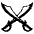 Crossed Swords Emoji from EmojiTwo Black Set