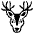 Deer Emoji from EmojiTwo Black Set