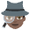Detective Dark Skin Tone Emoji from EmojiTwo Colors Set