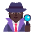 Detective Flat Dark Emoji from Fluent Emoji Flat Set