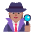 Detective Flat Medium Emoji from Fluent Emoji Flat Set