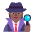 Detective Flat Medium Dark Emoji from Fluent Emoji Flat Set