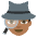 Detective Medium Dark Skin Tone Emoji from EmojiTwo Colors Set