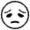 Disappointed Face Emoji from EmojiTwo Black Set