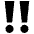 Double Exclamation Mark Emoji from EmojiTwo Black Set