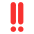 Double Exclamation Mark Flat Emoji from Fluent Emoji Flat Set