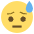 Downcast Face With Sweat Emoji from EmojiTwo Colors Set