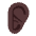 Ear Flat Dark Emoji from Fluent Emoji Flat Set