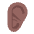 Ear Flat Medium Dark Emoji from Fluent Emoji Flat Set