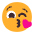 Face Blowing A Kiss Flat Emoji from Fluent Emoji Flat Set