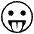 Face With Tongue Emoji from EmojiTwo Black Set