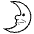 First Quarter Moon Face Emoji from EmojiTwo Black Set
