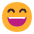 Grinning Face With Smiling Eyes Flat Emoji from Fluent Emoji Flat Set