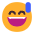 Grinning Face With Sweat Flat Emoji from Fluent Emoji Flat Set