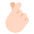 Hand With Index Finger And Thumb Crossed Flat Light Emoji from Fluent Emoji Flat Set