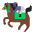 Horse Racing Flat Dark Emoji from Fluent Emoji Flat Set