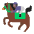 Horse Racing Flat Medium Dark Emoji from Fluent Emoji Flat Set