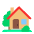 House With Garden Flat Emoji from Fluent Emoji Flat Set