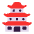 Japanese Castle Flat Emoji from Fluent Emoji Flat Set