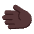 Leftwards Hand Flat Dark Emoji from Fluent Emoji Flat Set