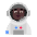 Man Astronaut Flat Dark Emoji from Fluent Emoji Flat Set