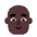 Man Bald Flat Dark Emoji from Fluent Emoji Flat Set