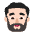 Man Beard Flat Light Emoji from Fluent Emoji Flat Set