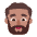 Man Beard Flat Medium Emoji from Fluent Emoji Flat Set