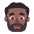 Man Beard Flat Medium Dark Emoji from Fluent Emoji Flat Set