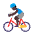 Man Biking Flat Dark Emoji from Fluent Emoji Flat Set