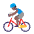 Man Biking Flat Medium Dark Emoji from Fluent Emoji Flat Set