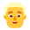 Man Blonde Hair Flat Default Emoji from Fluent Emoji Flat Set