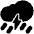 Cloud With Lightning And Rain High Contrast Emoji from Fluent Emoji High Contrast Set