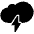 Cloud With Lightning High Contrast Emoji from Fluent Emoji High Contrast Set