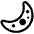 Crescent Moon High Contrast Emoji from Fluent Emoji High Contrast Set