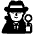 Detective High Contrast Default Emoji from Fluent Emoji High Contrast Set