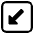 Down Left Arrow High Contrast Emoji from Fluent Emoji High Contrast Set