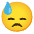 Downcast Face With Sweat Emoji from Noto Emoji Set