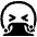 Face Vomiting High Contrast Emoji from Fluent Emoji High Contrast Set