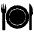 Fork And Knife With Plate Emoji from EmojiTwo Black Set