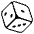 Game Die Emoji from EmojiTwo Black Set