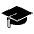 Graduation Cap Emoji from EmojiTwo Black Set