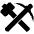 Hammer And Pick Emoji from EmojiTwo Black Set