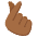 Hand With Index Finger And Thumb Crossed Medium Dark Skin Tone Emoji from Noto Emoji Set